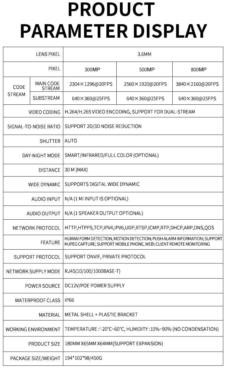 3MP 5MP 8MP POE Security Camera System