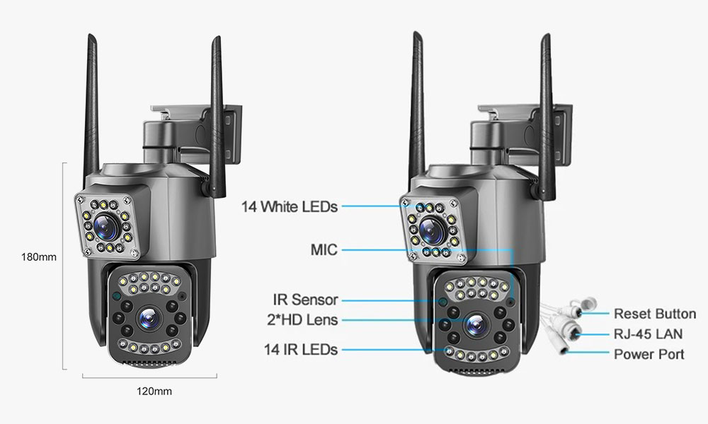 SC03 HD Wifi 4G Sim Card CCTV Surveillance Camera