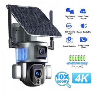 Y5 dual lens 10x zoom ptz solar camera